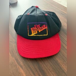 Vintage 90s Dr Pepper Snapback Hat – Stylemaster USA – Black/Red – OSFA